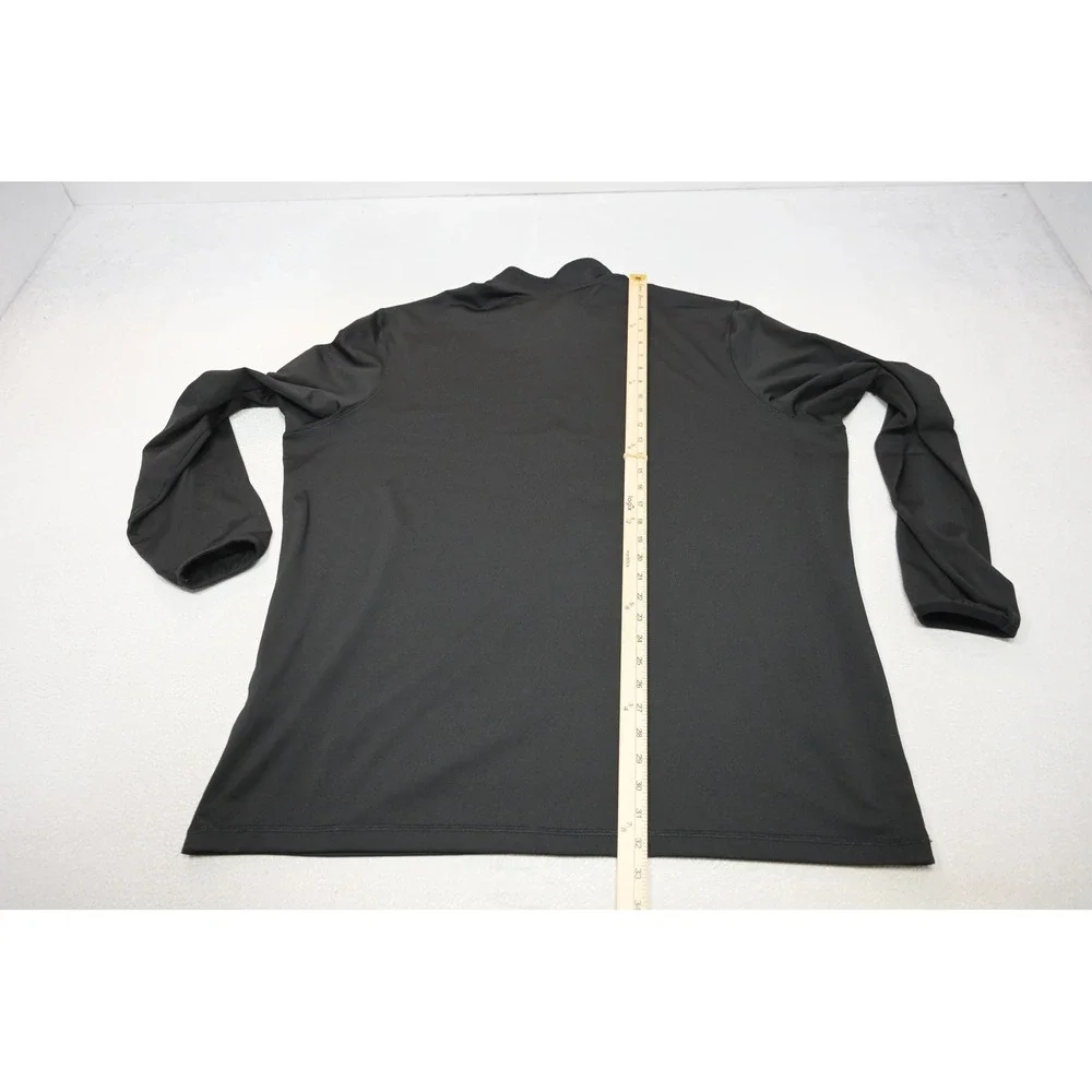 Adidas Golf Pullover Jacket Mens 2XL Black 1/4 Zip Reflective Stripes Excellent